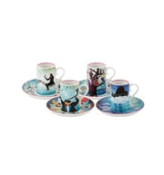 Fur Beethoven Espresso Cups & Saucer Set of 4 Dining Vista Alegre