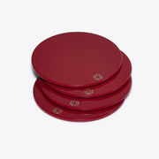 Octogone coaster set of 4 Baccarat Red