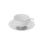 Malmaison Imperiale Tea Cup & Saucer Platinum ( Set of 2) TABLEWARE Christofle