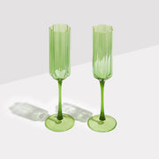 Wave Flutes (set of 2) Drinkware Fazeek Green