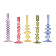 S/5 Glass Candleholder Decor Two's Company
