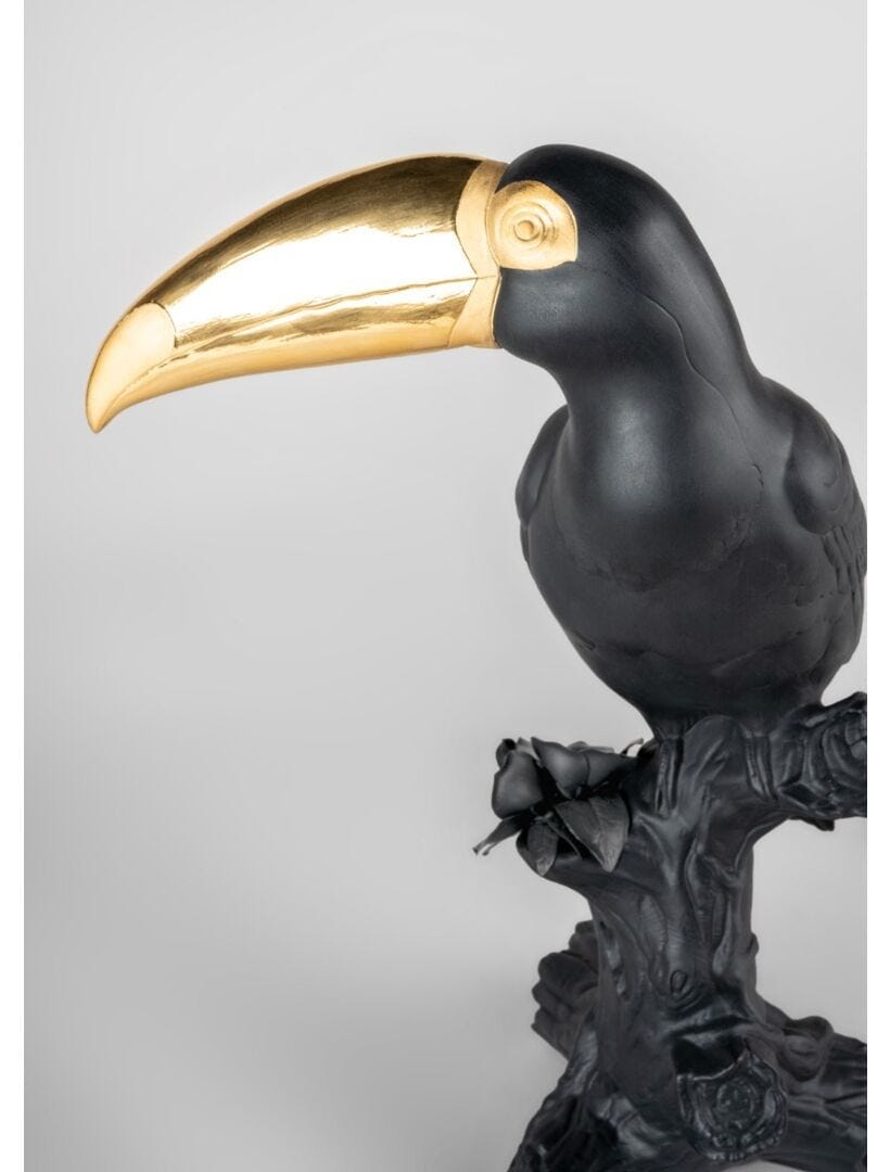 Toucan Sculpture Black Gold - Limited Edition Lladro 