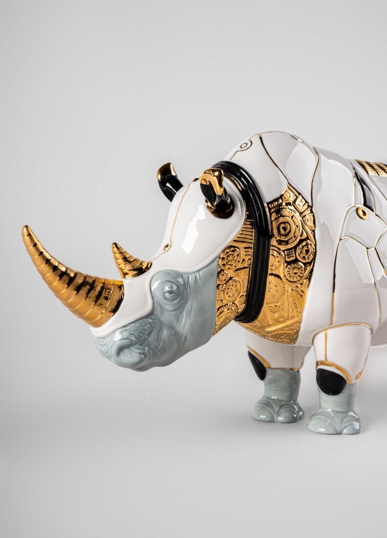 Rhino Cyborg Sculpture LLadro 