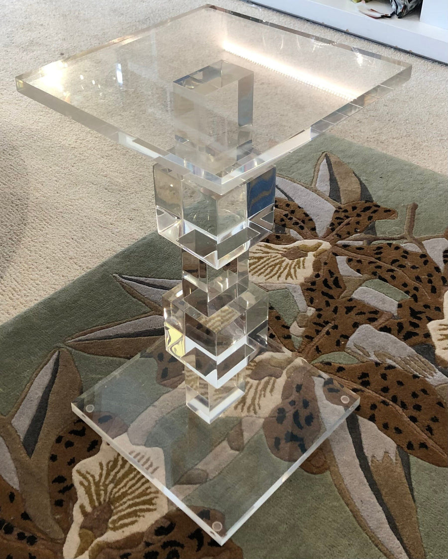 Acrylic Clear Square Block Table Pedestal Acrylic Art Designers Inc 