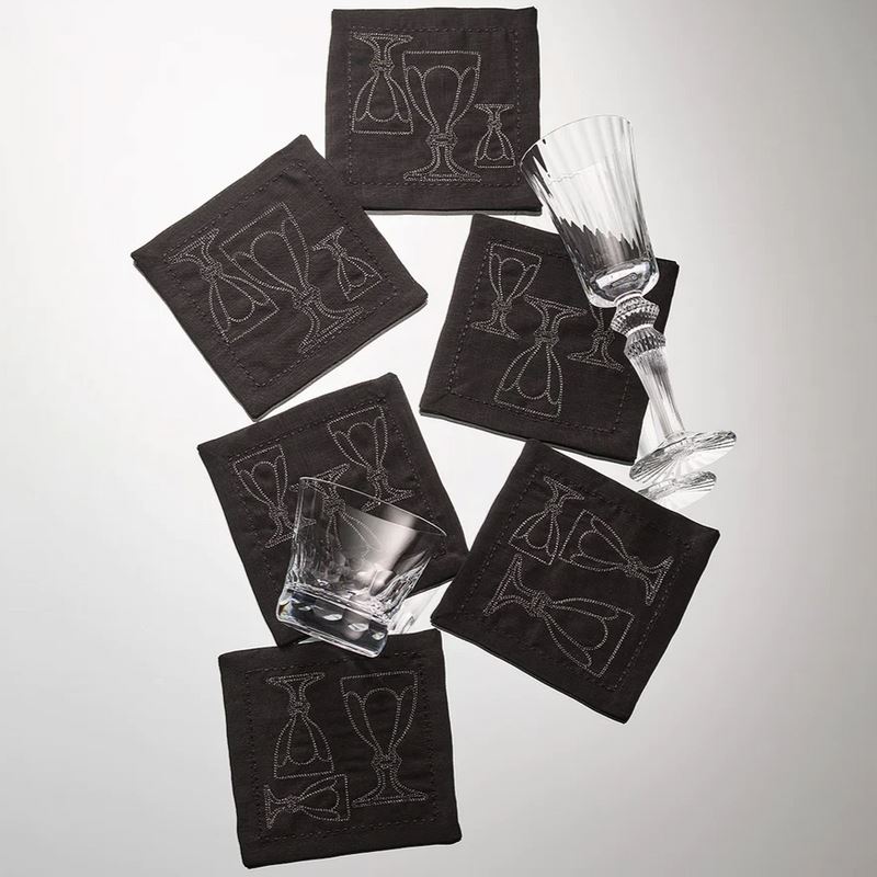 Harcourt Cocktail Napkin Set of 6 BARWARE Kim Seybert 