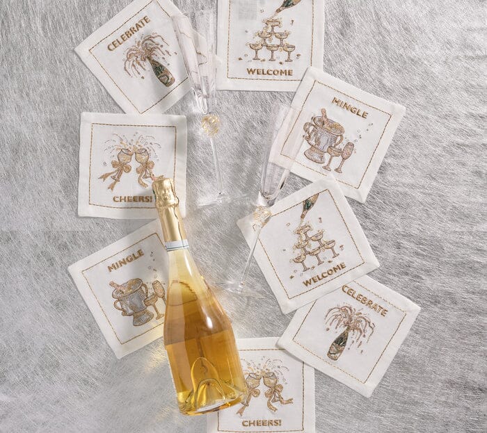 Cheers Cocktail Napkin Set of 8 BARWARE Kim Seybert 