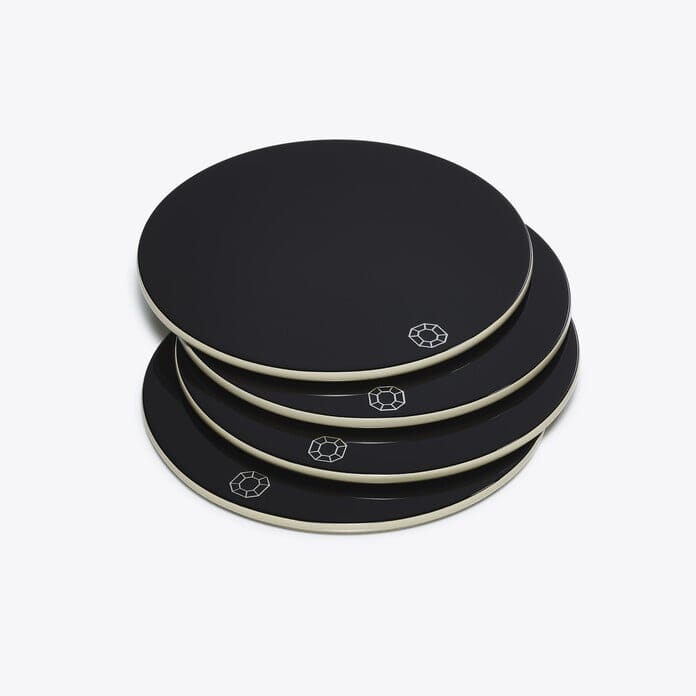 Octogone coaster set of 4 Baccarat Black 