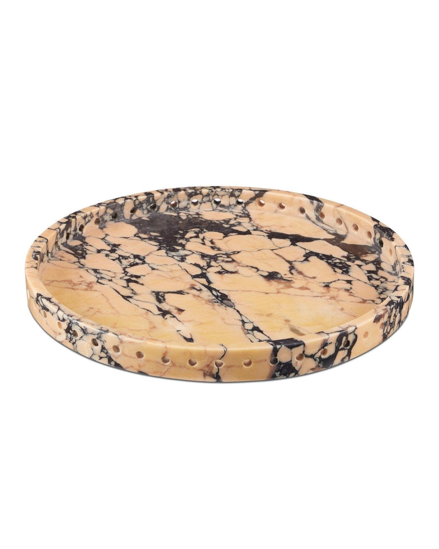 Freya Round Tray Decorative Trays Currey & Company 
