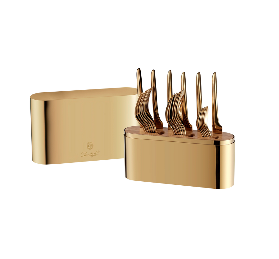 Concorde Case with L' Ame (24 pieces) FLATWARE Christofle Gold/Gold 