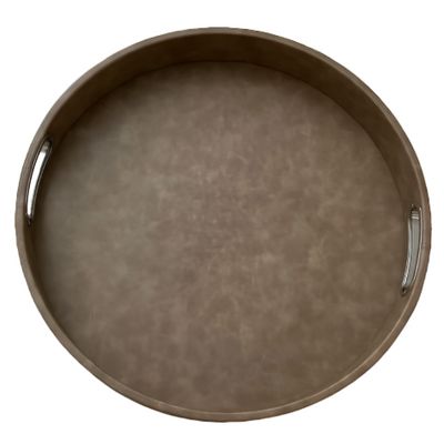 Vegan Leather Round Serving Tray TRAYS Violetas Piedra Vizon 