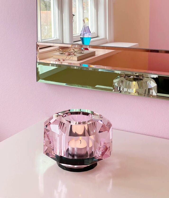 Texas Supreme Tealight Holder Home Accessories Reflections Copenhagen Green/Rose 
