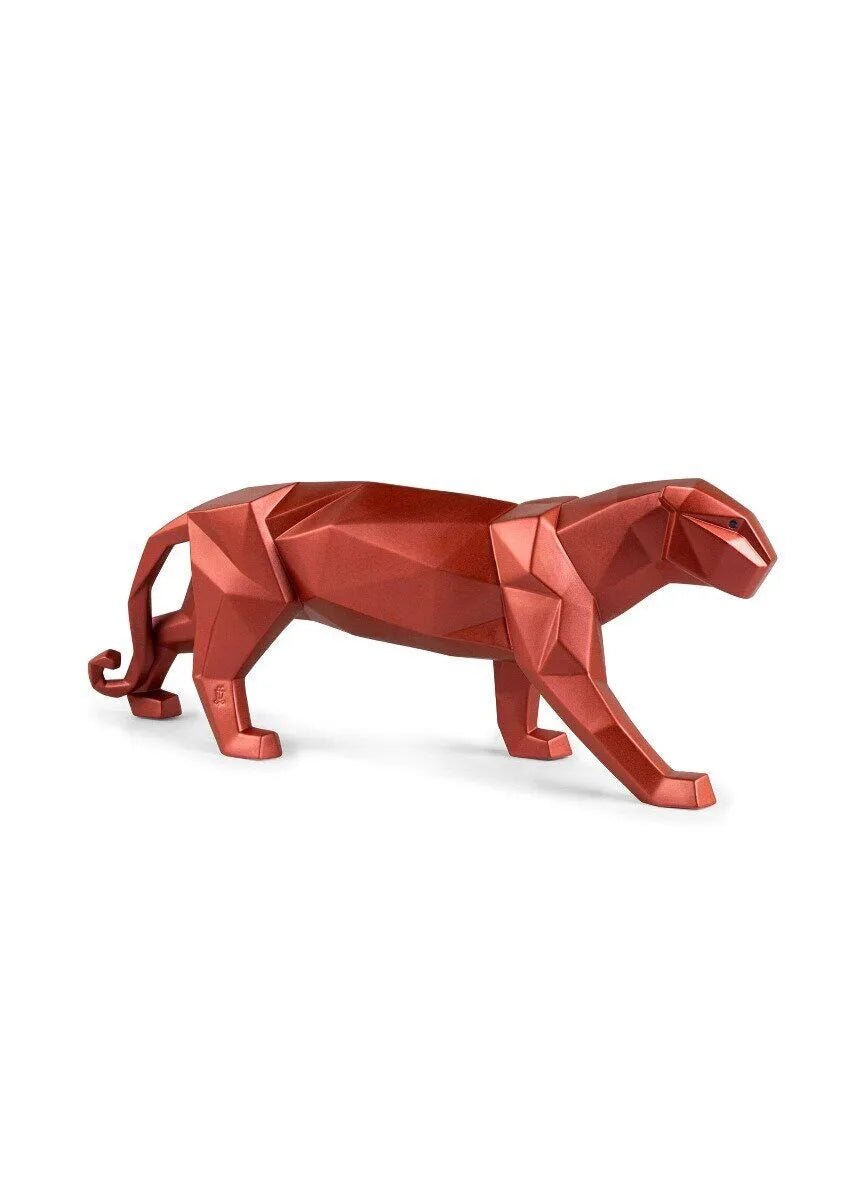 Panther Figure Home Accessories Lladro Metalic Red 