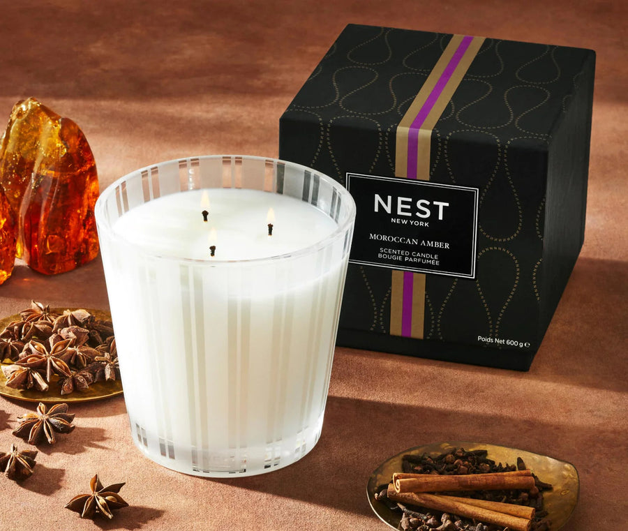 Moroccan Amber 3-Wick Candle Nest Fragrances 