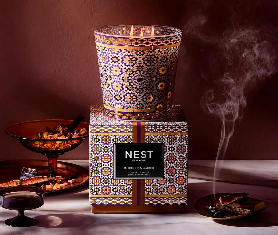 Moroccan Amber 3-Wick Candle Nest Fragrances 