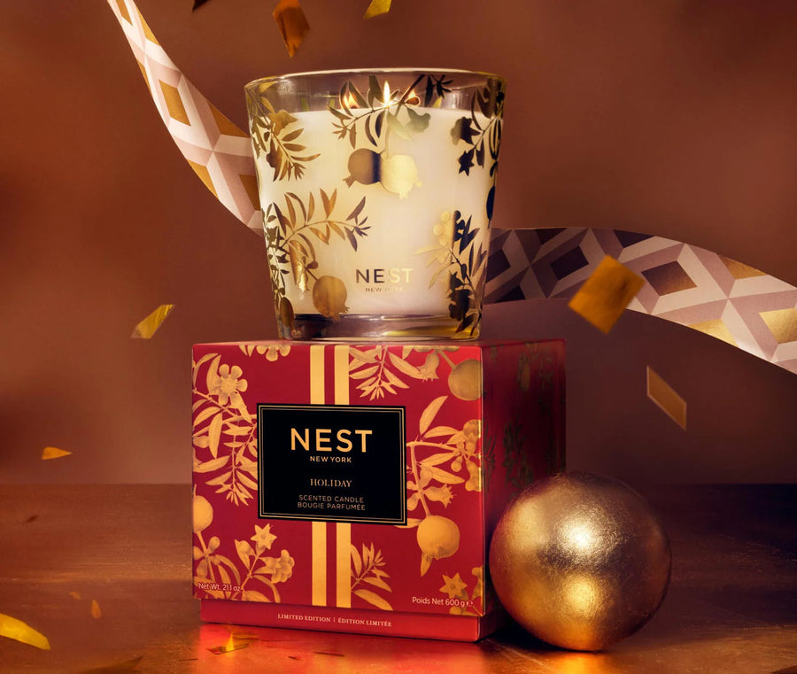 Holiday Decorative 3 Wick Candle Nest Fragrances 