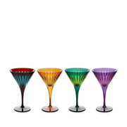 Assorted Prism Martini Glasses S/4 L'Objet 