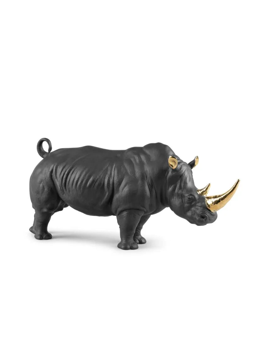 Rhino Black Sculpture (Limited Edition) Lladro 