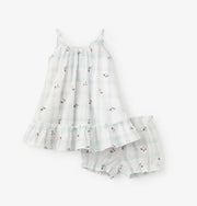 Strawberry Picnic Swiss Dot Sundress w/ Bloomer Elegant BABY 