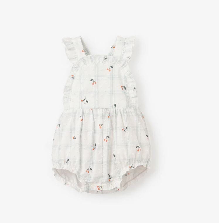 Strawberry Picnic Swiss Dot Sunsuit Elegant BABY 