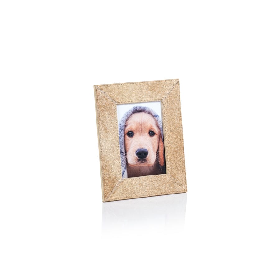 Corviglia Cowhide Picture Frame Tan Zodax 4x6 