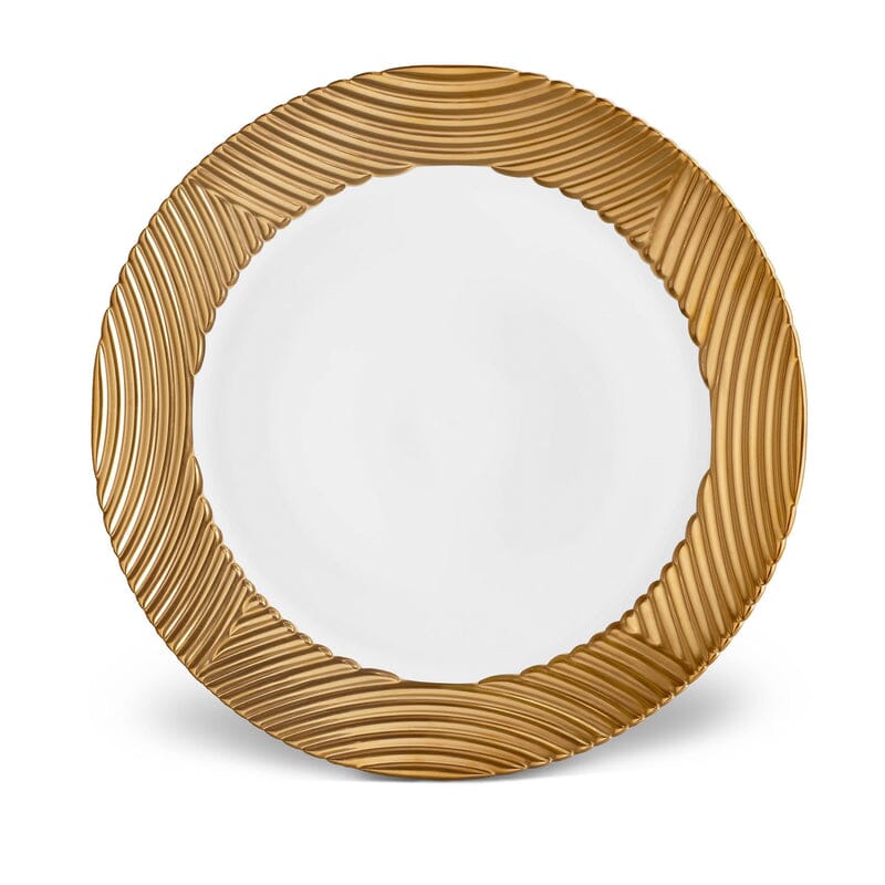 Corde Wide Charger dinnerware L'Objet Gold 