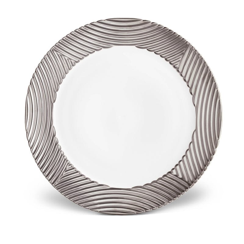 Corde Wide Charger dinnerware L'Objet Platinum 