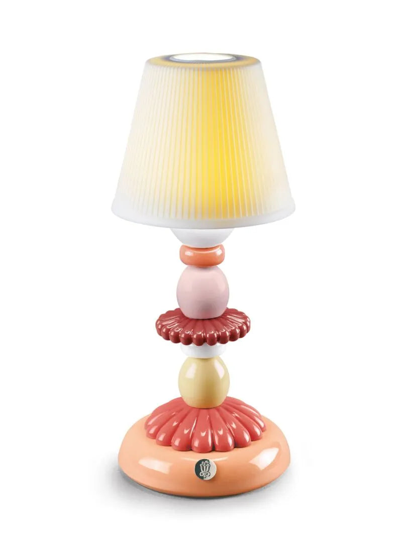 Lladro Lotus Firefly Table Lamp Coral