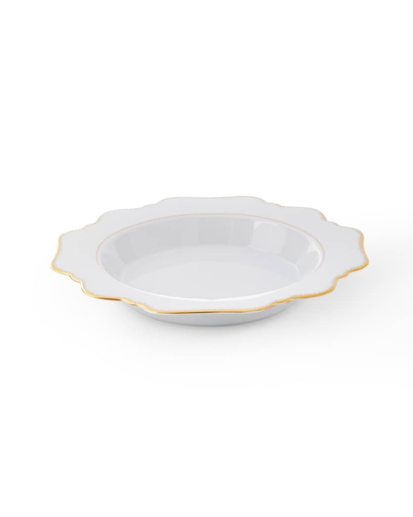Antique White Gold Soup Plate Dinnerware Devine - Anna Weatherley 