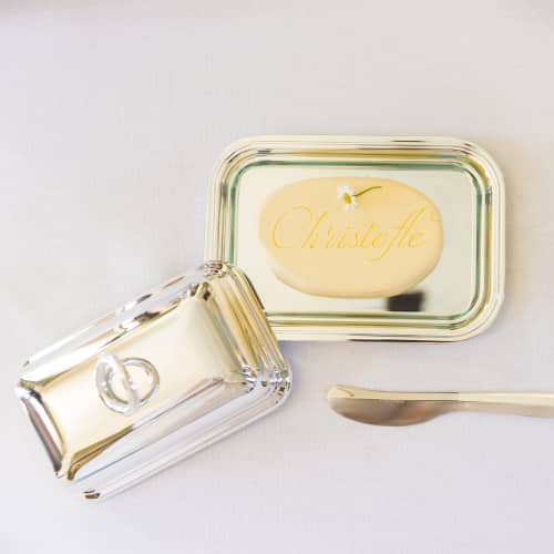 Vertigo Silver Plated Butter Dish with Lid CHRISTOFLE Christofle 