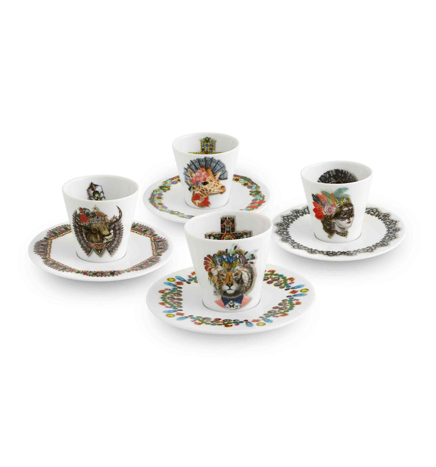 Love Who You Want Espresso Cups & Saucer (Set of 4) by Christian Lacroix Dining Vista Alegre 
