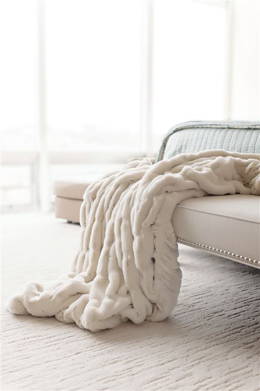 Ivory Mink Throw Faux Fur Cushions & Throws Fabulous Furs 