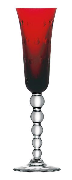 Bubbles Champagne Flute BARWARE Saint Louis Crystal Red 