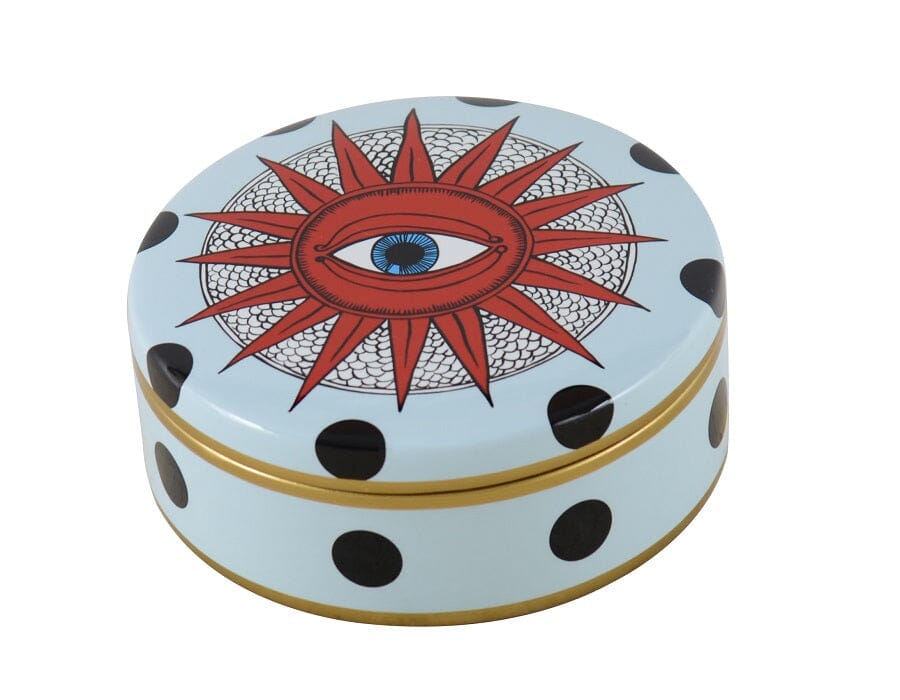 Spotted Evil Eye Round Box Fancy Home Collection 