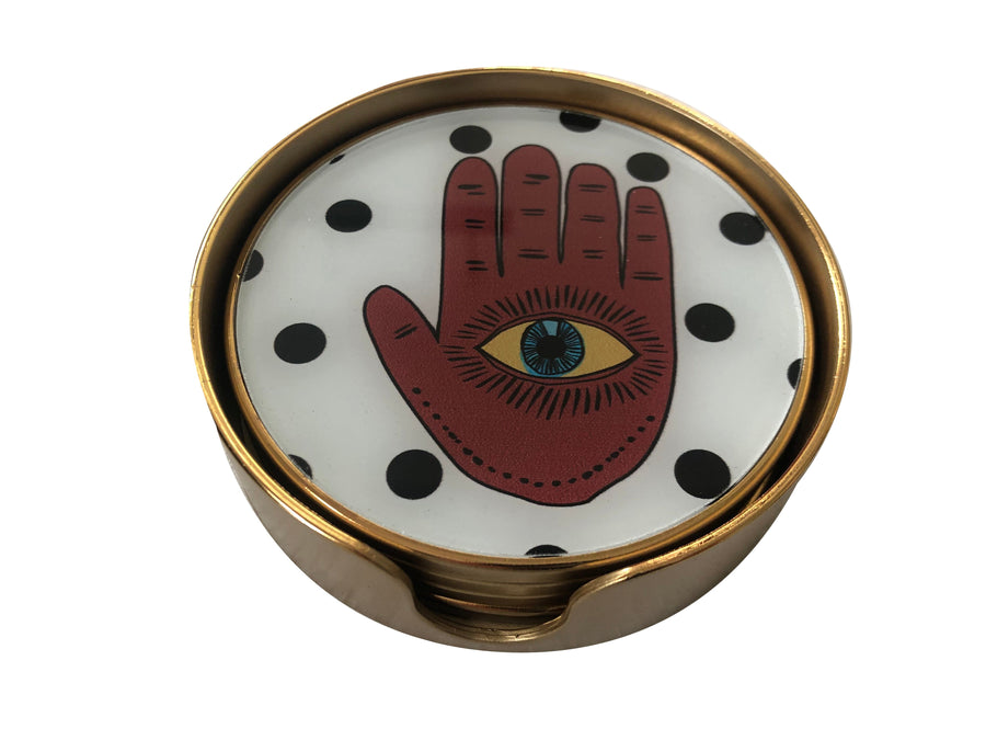 Hand Eye Coasters Set of 4 Fancy Home Collection 