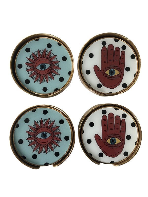 Hand Eye Coasters Set of 4 Fancy Home Collection 