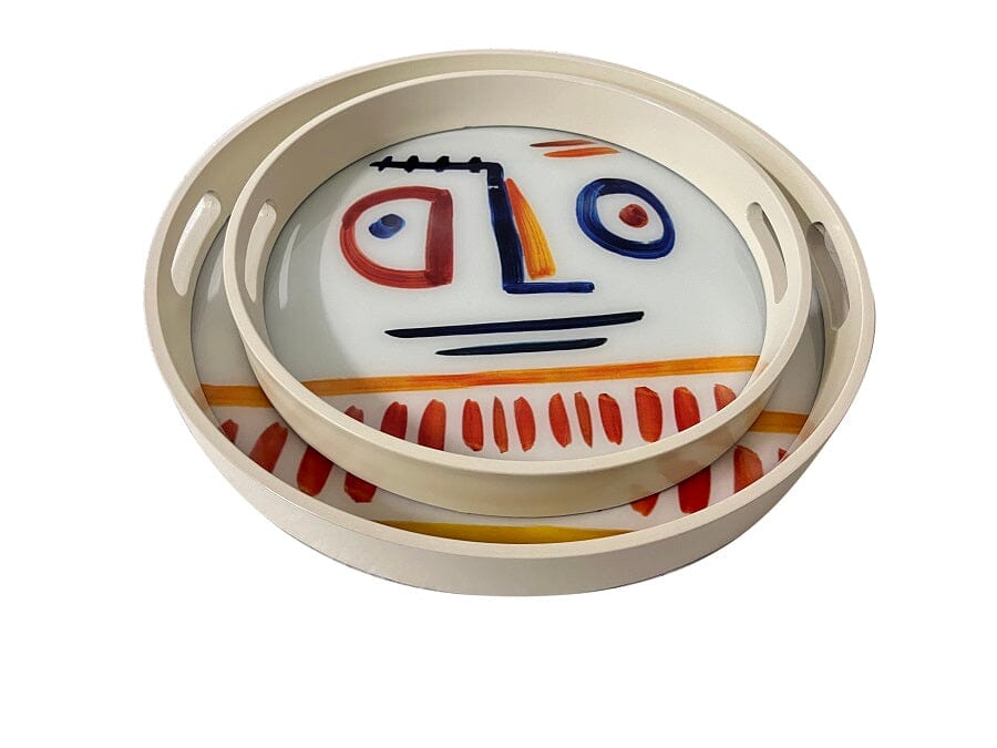 Picasso Round Tray Fancy Home Collection 