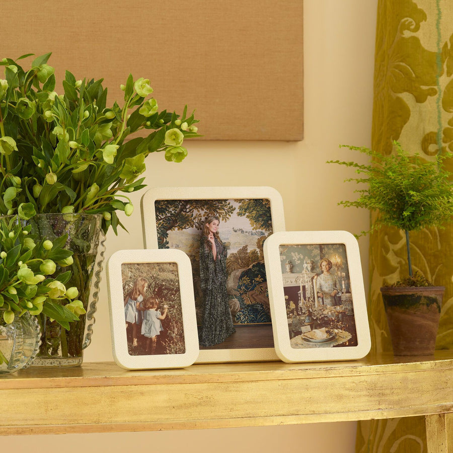 Modern Shagreen Frame Cream PHOTO/FRAME Aerin 