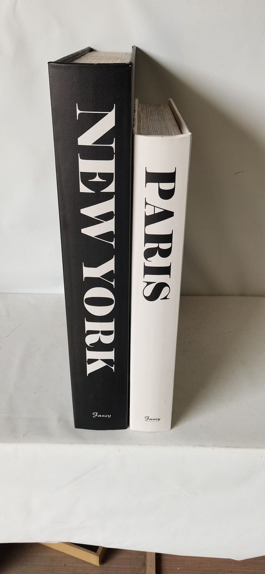 New York/Paris Faux Book Set of 2 Fancy Home Collection 