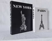 New York/Paris Faux Book Set of 2 Fancy Home Collection 