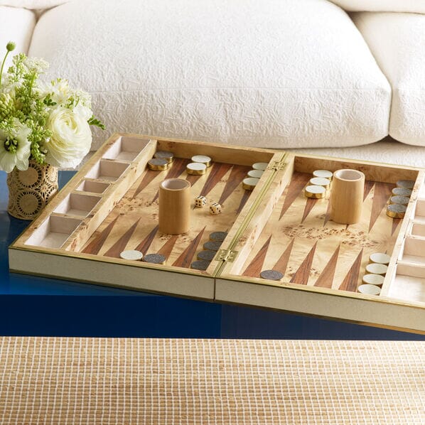 Shagreen Backgammon Set TRAYS Aerin 