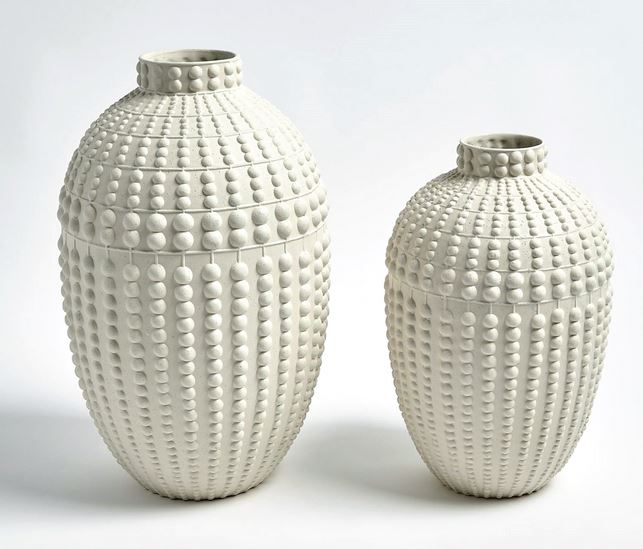 Nail Head Vase Rustic White Global Views 