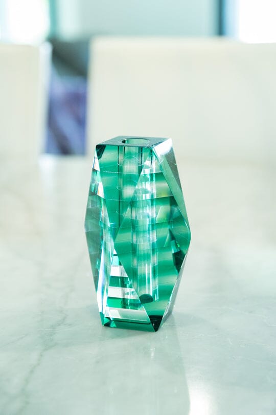 Stripe Glass Vase Vases Akrylico Designs Green 