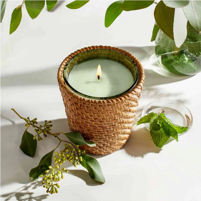 Rattan Wild Mint & Eucalyptus Candle Candles Nest Fragrances 