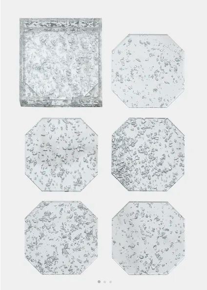 Louxor Coasters (Set of 4) Tableware Kim Seybert Silver Crystal 