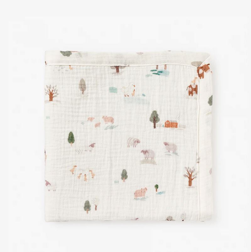 On The Farm Organic Muslin Blanket Elegant BABY 