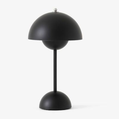 Flowerpot Portable Table Lamp Lamps Casa Violetas LLC Black 
