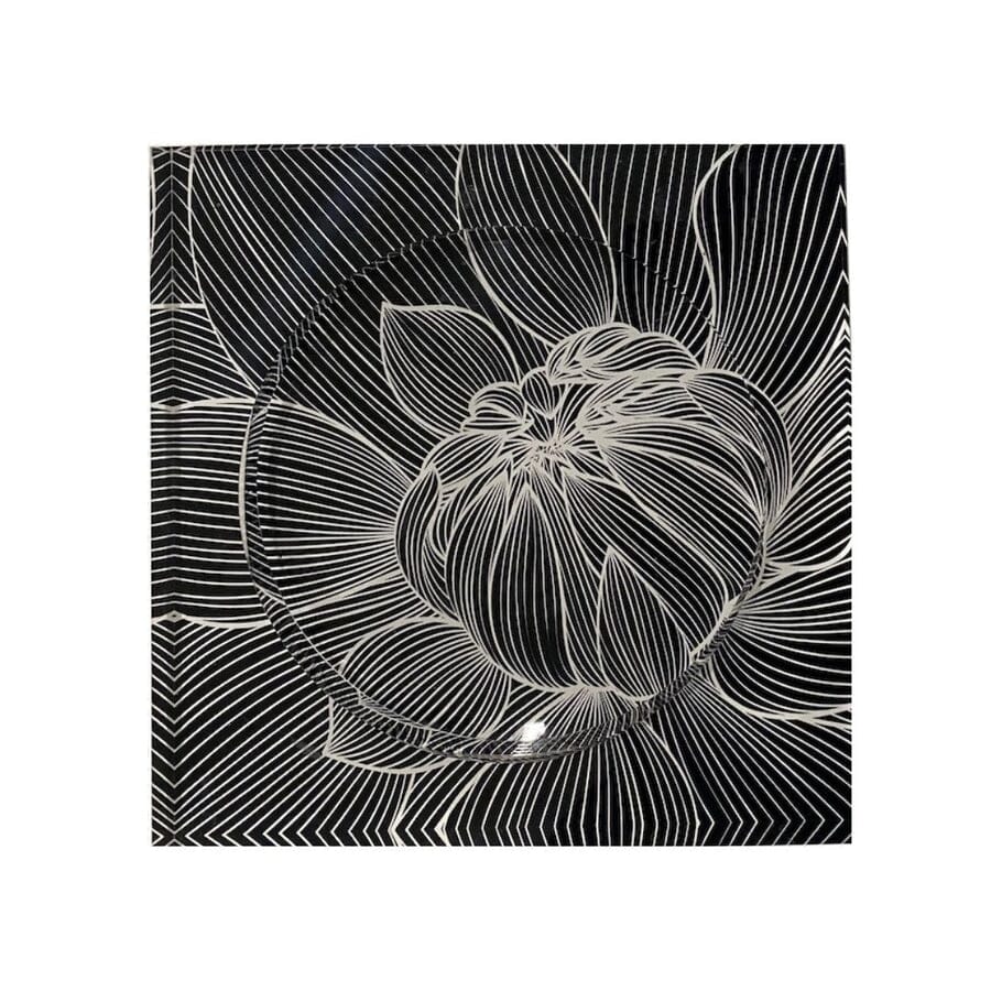 Acrylic Candy Bowl Decorative Trays Akrylico Designs Black & White Realistic Flower 