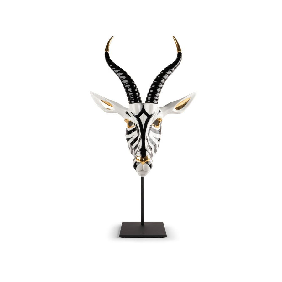 Antelope Mask Black and Gold Home Accessories Lladro 