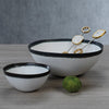 Trento White Ceramic Bowl Decorative Bowls Zodax 