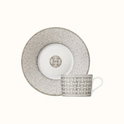 Mosaique Au 24 Platine Tea Cup & Saucer SERVEWARE Hermes of Paris 
